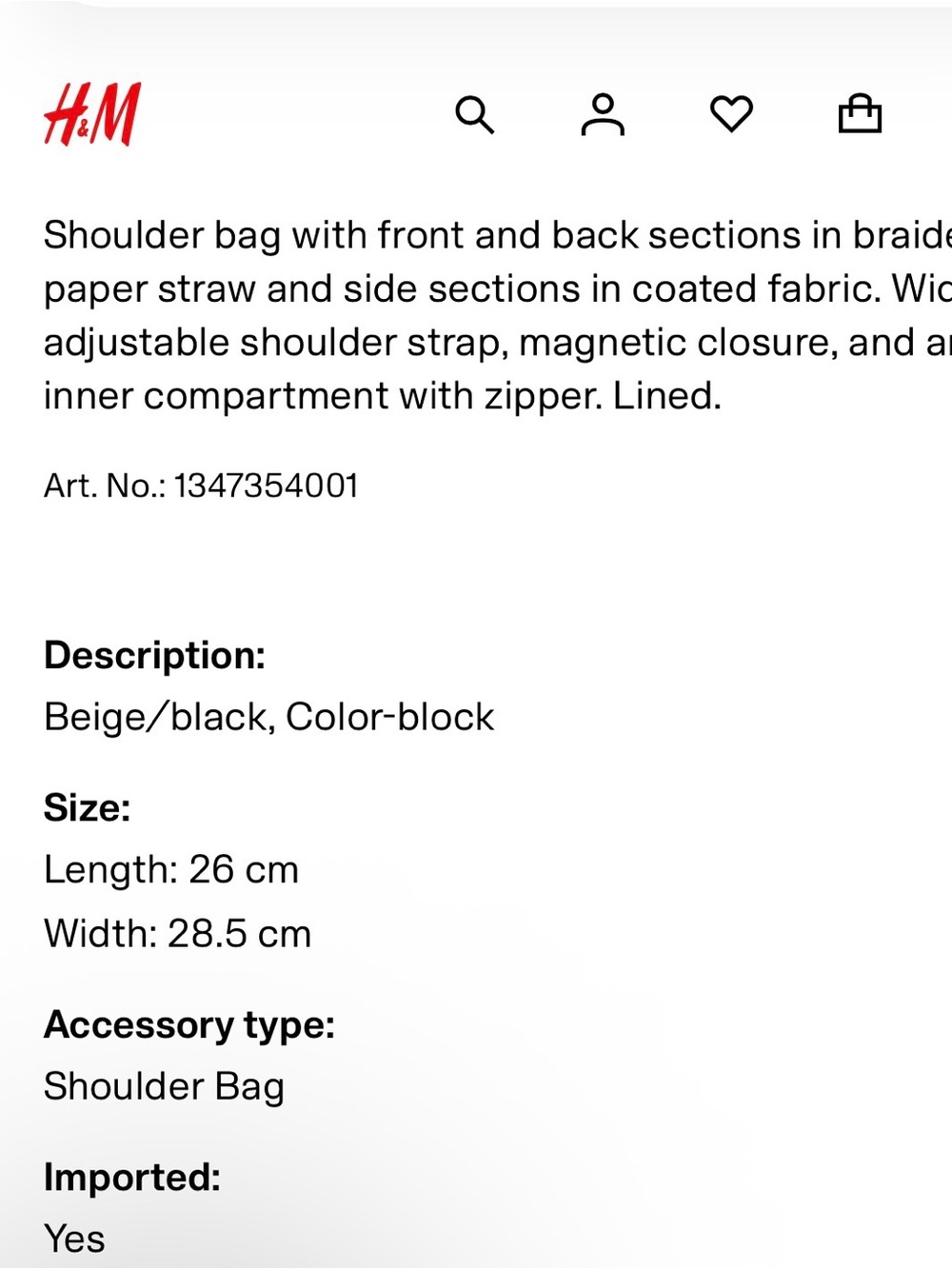 H&M  Woven Shoulder Bag - Picture 11 of 11